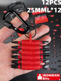 Conjunto de Chave de Impacto – 7 a 24 Peças de Bits com Estojo Organizador, Magnéticos, Aço S2, Multiuso + 1 Suporte para Bits