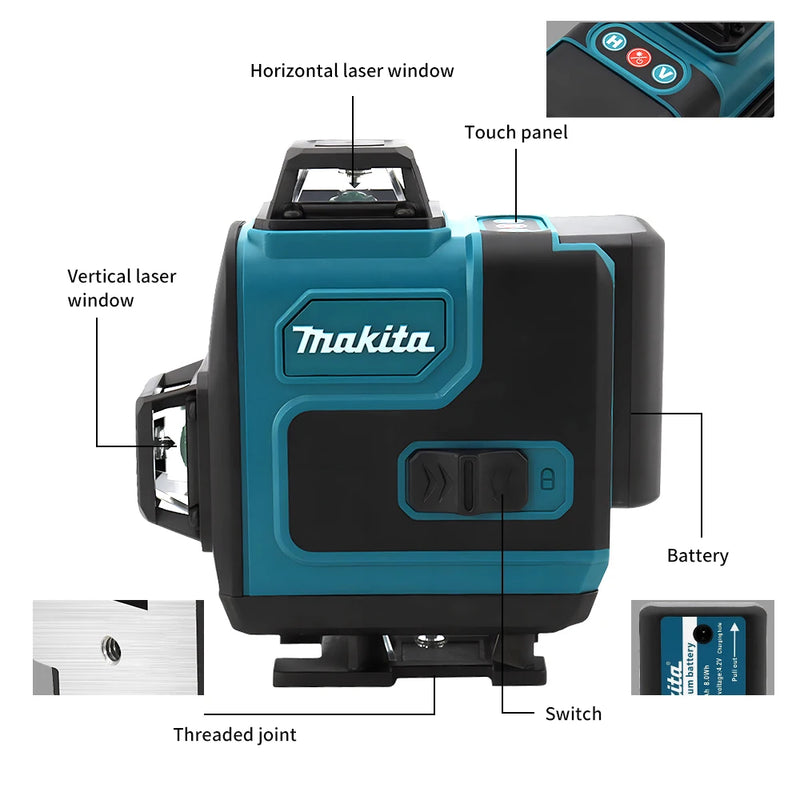 Nível a Laser 360° Makita 16 Linhas – Alta Precisão para Construção