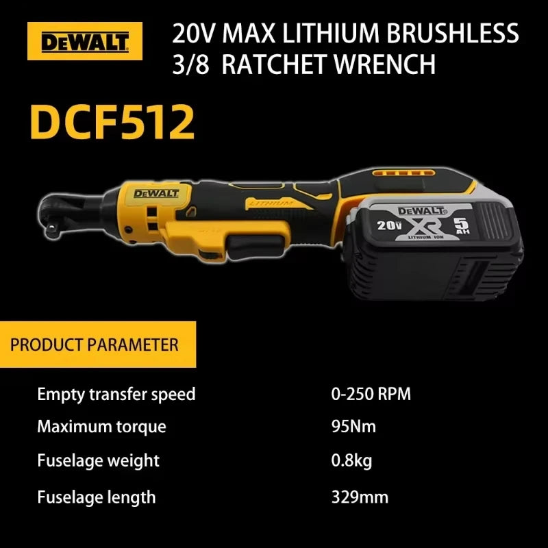 Dewalt DCF512 - Chave de Catraca Elétrica Sem Fio 20V - Potência, Controle e Precisão