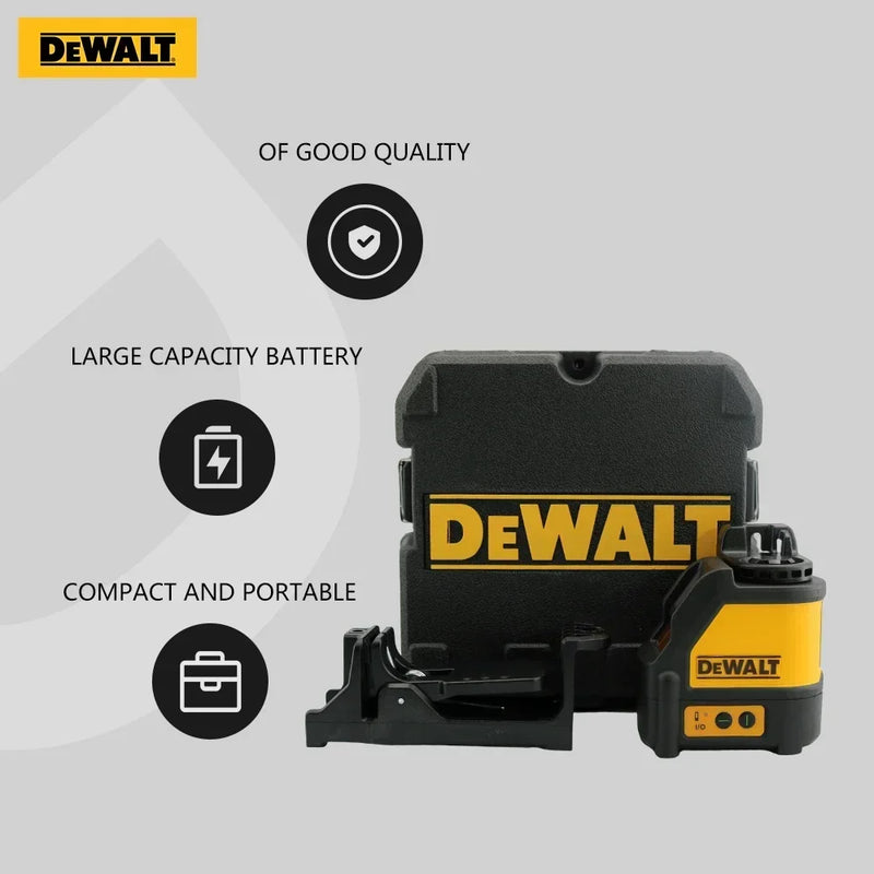 Nível a Laser DEWALT DW088CG – 2 Linhas, Alta Precisão, Luz Verde Cruzada, Alinhamento Automático, Recarregável, Portátil