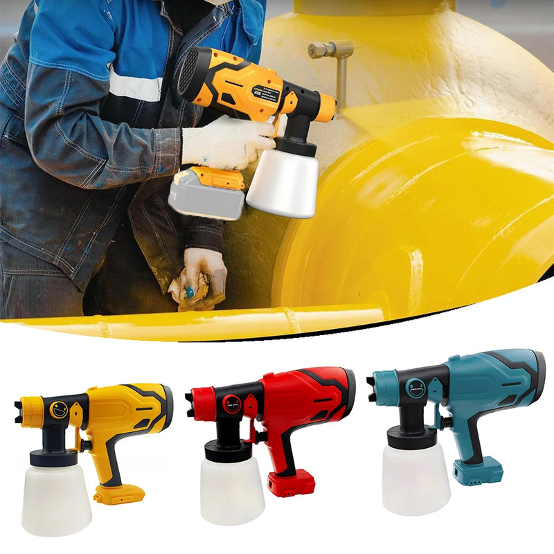 Compatível com Baterias Makita/Dewalt/Milwaukee – Pistola de Pulverização Elétrica de 1000ML, Alta Potência, Sem Fio, para Pintura de Automóveis, Móveis e Aço