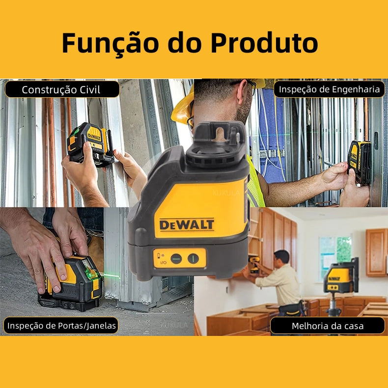 Nível a Laser DEWALT Linha Verde 2 Linhas Cruzadas Beam