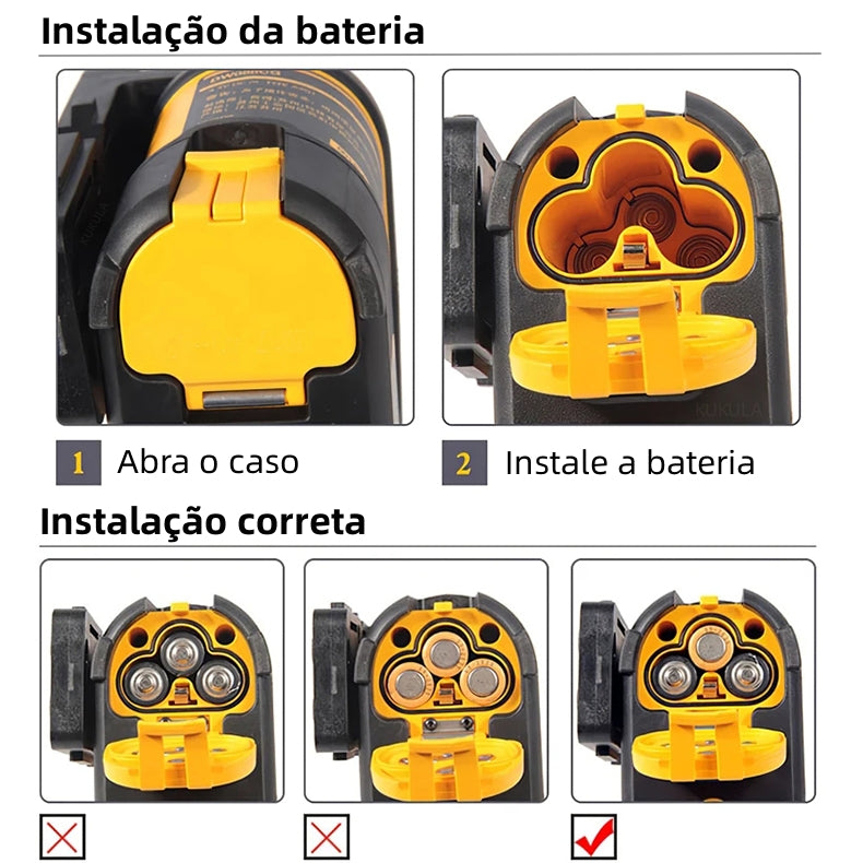 Nível a Laser DEWALT Linha Verde 2 Linhas Cruzadas Beam