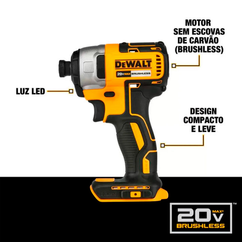 Combo Com Martelete SDS Plus e Parafusadeira de Impacto Com Baterias e Carregador Bivolt - DEWALT-DCK260D1P1T-BR