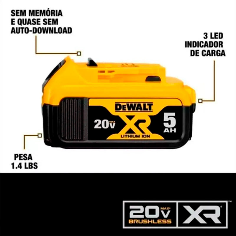 Combo Com Martelete SDS Plus e Parafusadeira de Impacto Com Baterias e Carregador Bivolt - DEWALT-DCK260D1P1T-BR